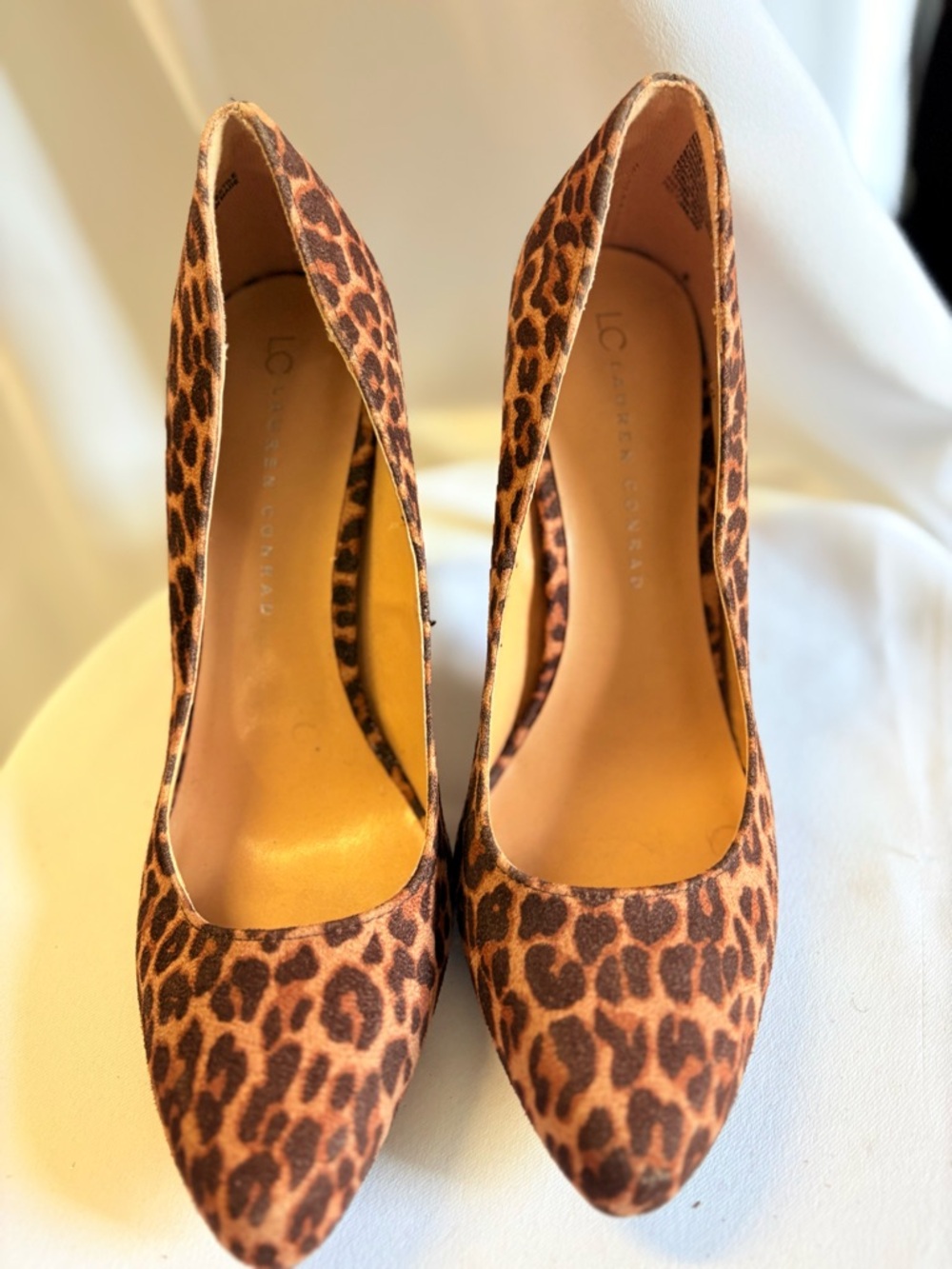LC Lauren Conrad Leopard-Print Pointed Toe Pumps - Brown/Tan